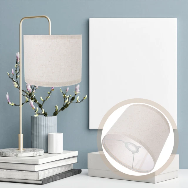 Angoily 2 Paralumi Piccoli A Clip Per Lampadina - Tessuto Trasparente Oro E Bianco - Per Lampade Da Tavolo E Soffitto