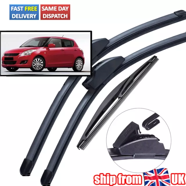 21/18/10 Front & Rear Windscreen Wiper Blades Set For Suzuki Swift MK2 MK3 04-17