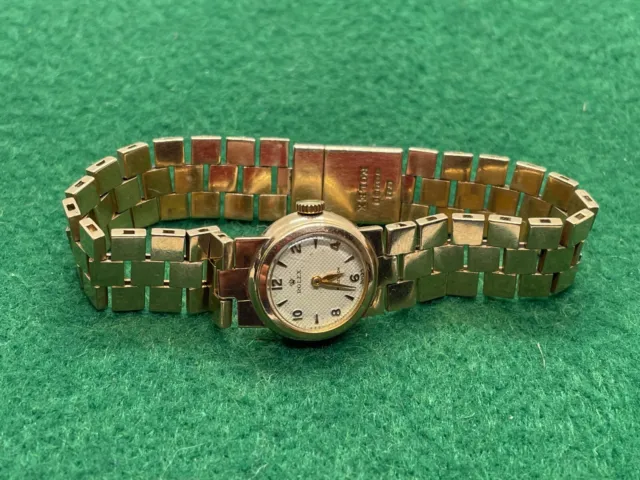 9Ct 9 Carat Yellow Gold Ladies Womens Rolex Precision Pre Owned Watch Wristwatch