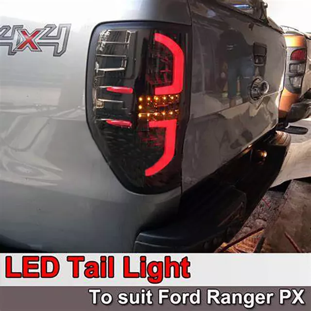 Pair LED Smoke Tail lights Rear Lamp For Ford Ranger PX MK1 MK2 Wildtrak 11-22