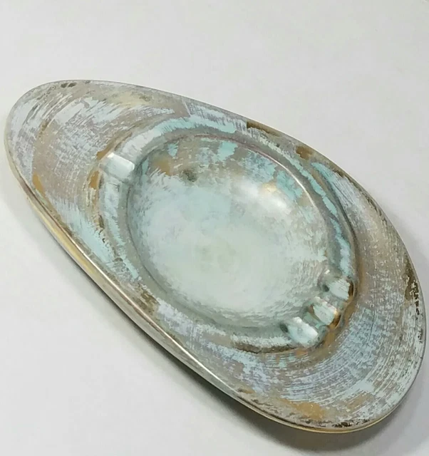 VINTAGE STANGL POTTERY Safety Ashtray CatchAll Antiqued Gold 3904L