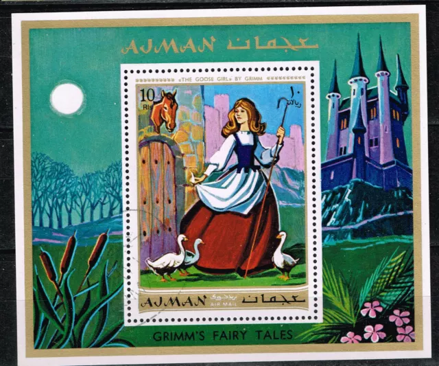 Manama Famous Fairy Tale Grimm's Goose Girl Souvenir Sheet 1972