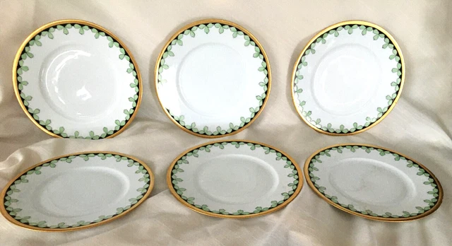 6  Antique Silesia 7 ½” Bread/Dessert Plates - 1900-1920 Germany - Preowned