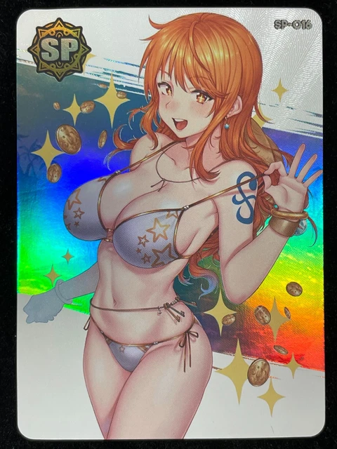 Nami One Piece Red Waifu Goddess Story Anime Girl Card – Treasure Series Foil SSR