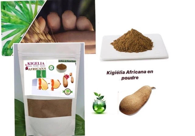 Poudre Kigelia Africana Bio - Pour Galbe Fessier & Poitrine - 50g - Origine Bénin