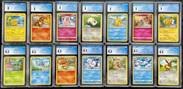 COMPLETE GRADED SET Build a Bear Pokemon - 14 Cards All 8.0/8.5 CGC NM/Mint