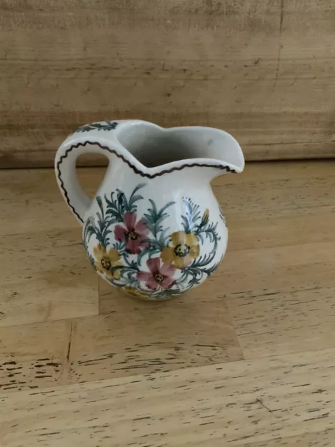 Hand Painted Ceramic Floral Coffee Creamer Pitcher Made in Portugal 2