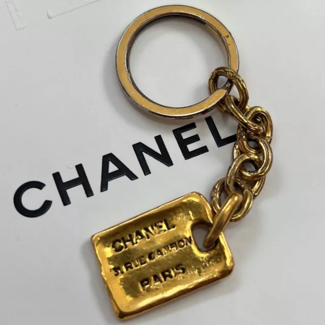 CHANEL LOGO PLATE Key Ring Charm Pendant Top $147.19 - PicClick