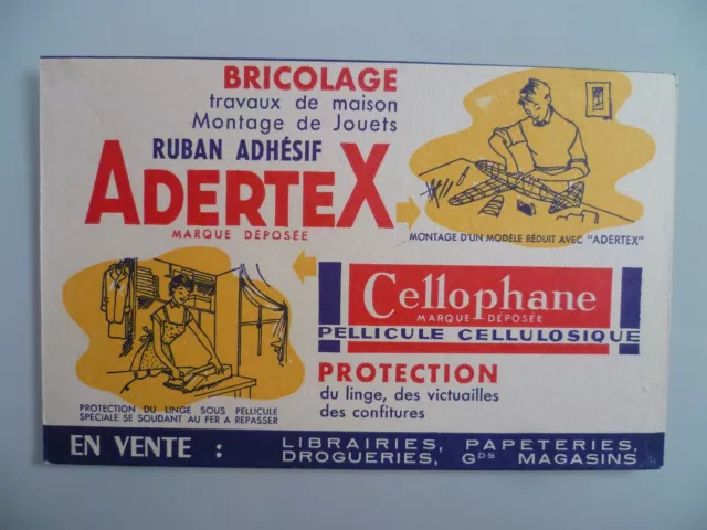 Buvard Publicitaire Ancien / Cellophane Adertex