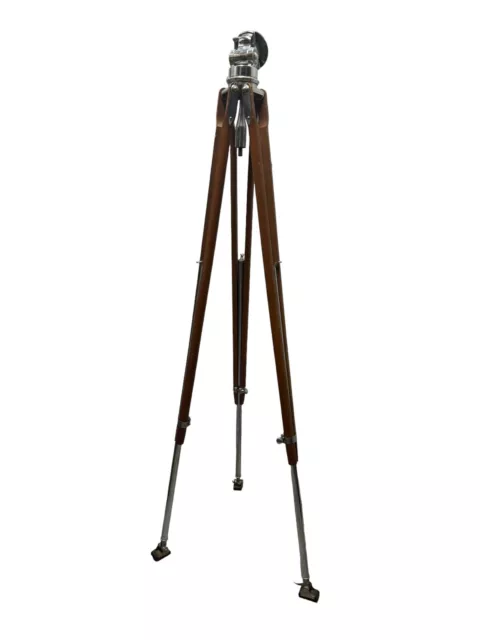 Rare Vintage Craig Thalhammer Tripod Photography Film Extendable Chrome Wooden