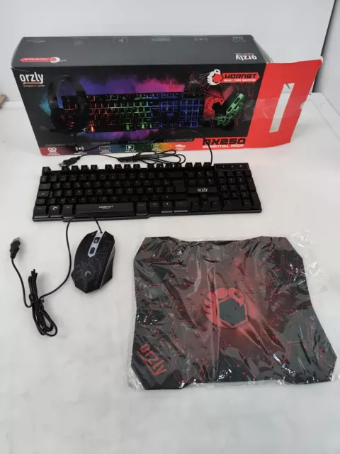 Tastiera e mouse giocatore Orzly, RX250 PC Gamer Pack, incl.: tastiera e mouse giocatore