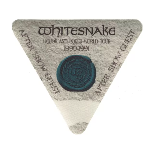 Whitesnake 1990 Liquor and Poker Tour satin Backstage Pass after show