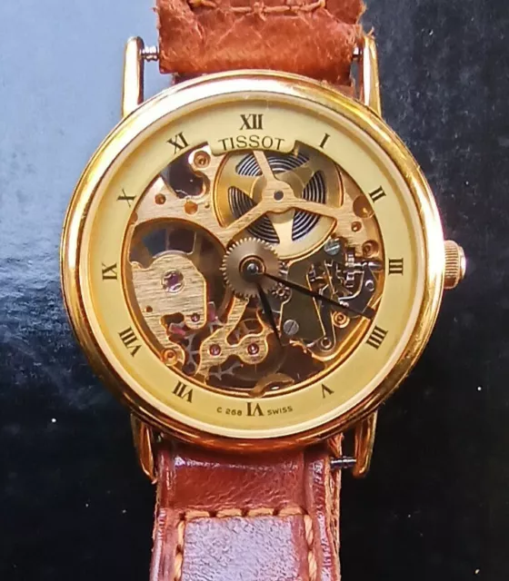 Orologio Vintag Tissot Anni 80 Scheletrato,17 rubini  Placcato Oro Bellissimo!!!