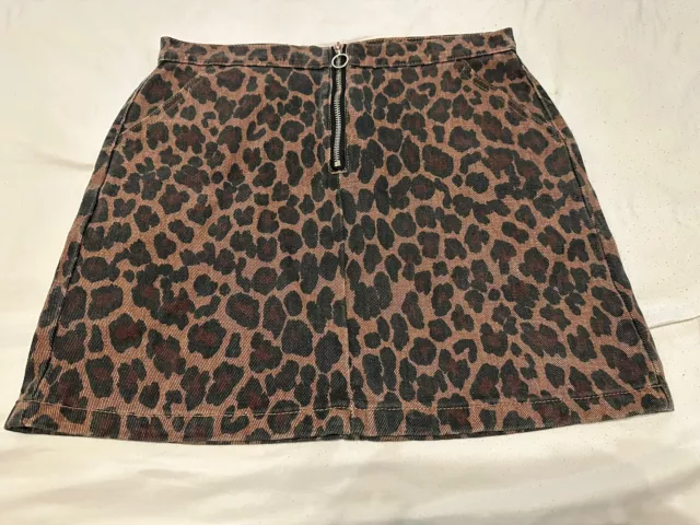 Minifalda de mezclilla Hayden Los Angeles Leopardo con estampado de guepardo para mujer grande nueva con etiquetas Jrs