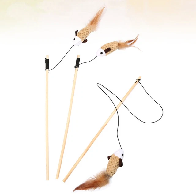 3 Pcs Jouet Poisson-chat Pour Jouets Animaux De Compagnie La Plume