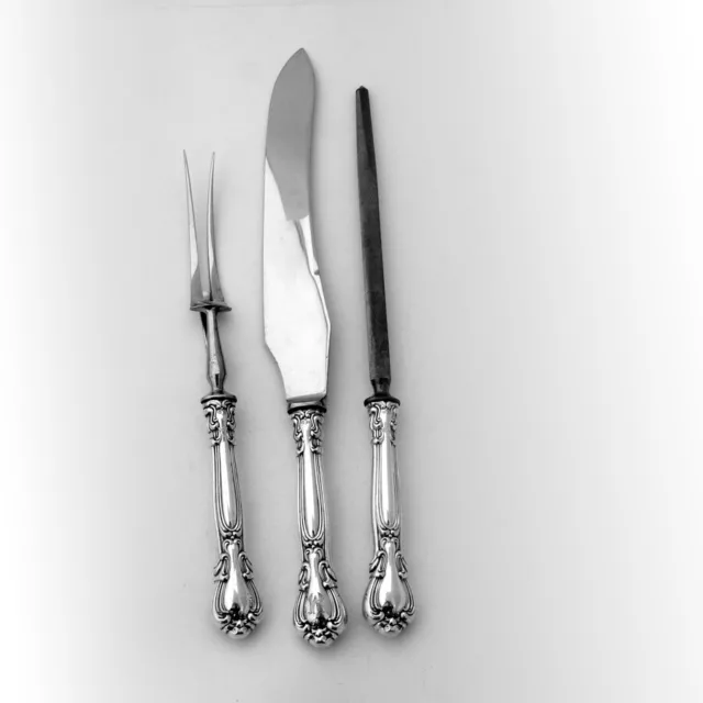 Chantilly 3 Piece Large Carving Set Birks Sterling Silver Canada Mono M