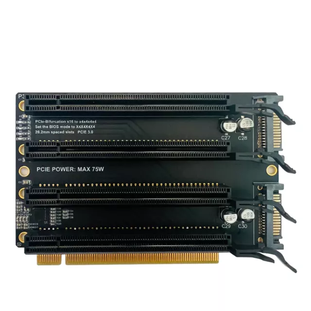 PCI-E Port PCIe-Bifurcation Expansion 1 x16 x4x4x4x4 Split 20.2mm Slots 3.0 to
