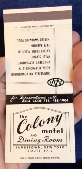 Matchbook Cover The Colony Motel & Dining Room Jamestown New York