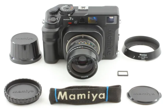 [TOP MINT +Strap, Hood] Mamiya 7II Black Film Camera N 65mm f4 L Lens from JAPAN