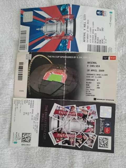 3 Arsenal Ticket Stubs 2 Fa Cup Finals 1 Semi Final