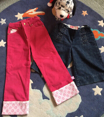 Fab Girls Next Blue Denim Shorts & Pink Cord Trousers - Age 5. Great For Winter