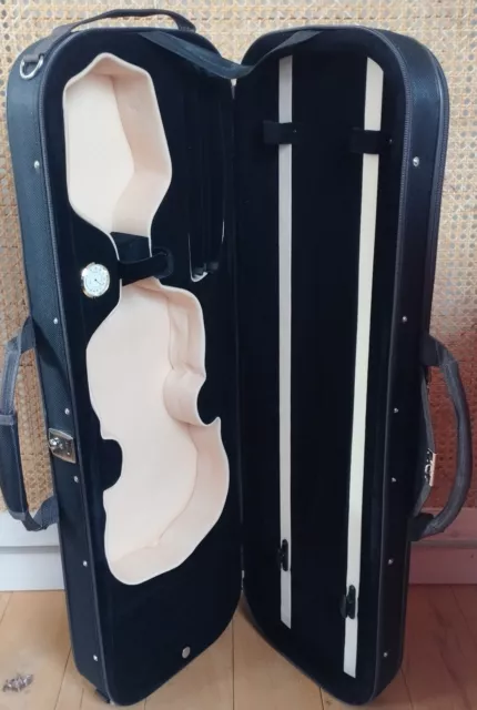 Neuer Geigenkoffer mit Hygrometer und Tragegurt für Rücken, Violinkoffer 4.4