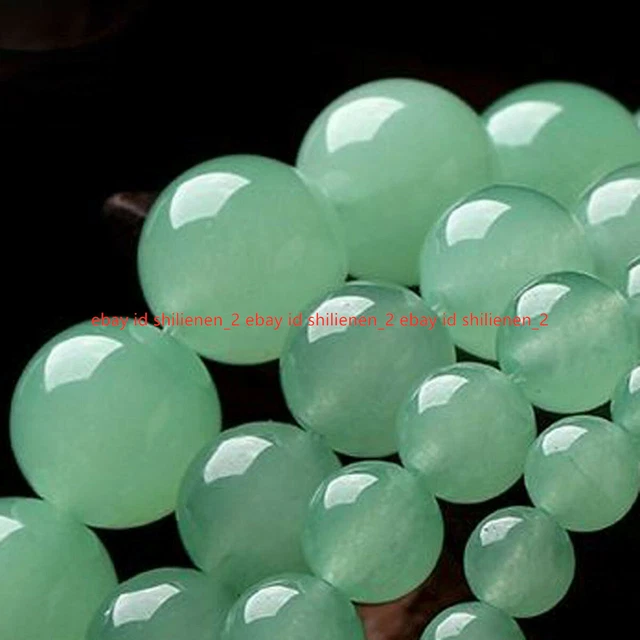 4/6/8/10/12MM Natürlich Glatt Hell Grün Jade Runden Edelstein Lose Perlen 15''