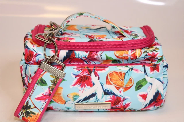 Samantha Brown NEW Floral Print Canvas Cosmetic Toiletry Travel Bag