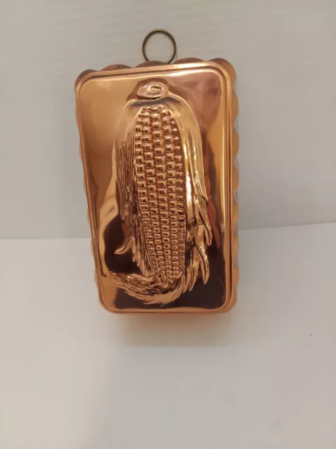Copper Corn  Mold Tin Lined Vintage Made In Korea, Wall FREE SHIPPING