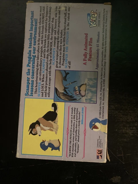 SCAMPER THE PENGUIN VHS Tape 1989 Just For Kids Home Video Animated ...