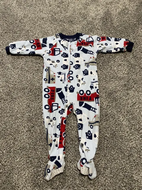 Carter's Firetruck Police Fleece Footie Pajamas PJs Sleeper Toddler 18 Months