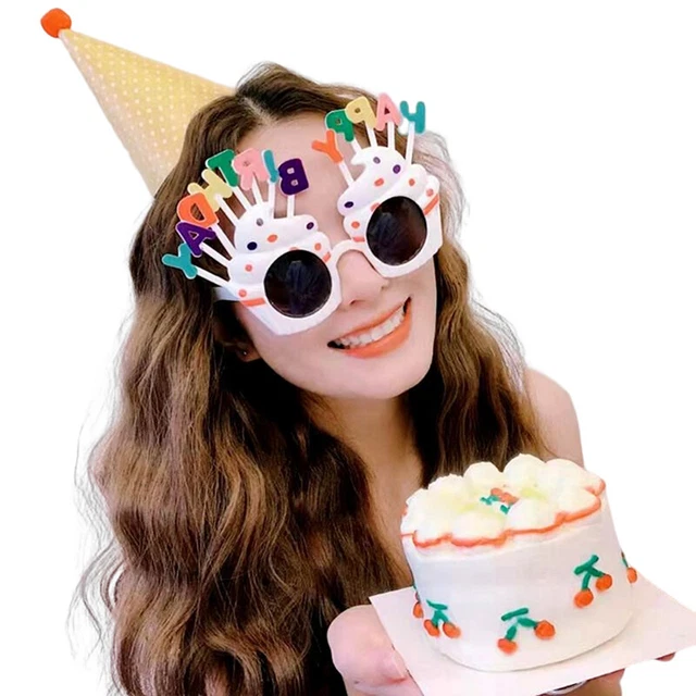 Occhiali Happy Birthday Booth oggetti di scena festa di compleanno bambini vetro H7