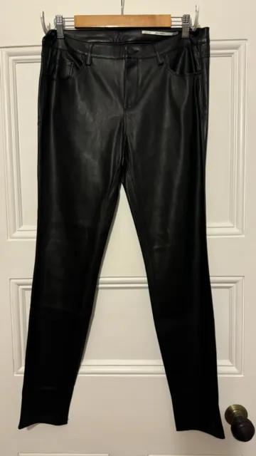 New With Tags Zara Red Faux Leather Leggings Trousers Pants L & XL