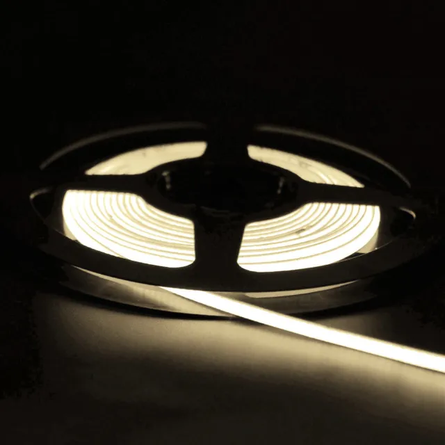 5M 5mm Ultra Thin COB LED Strip 12V Flexible Tape Lights Car Home Kitchen Decor