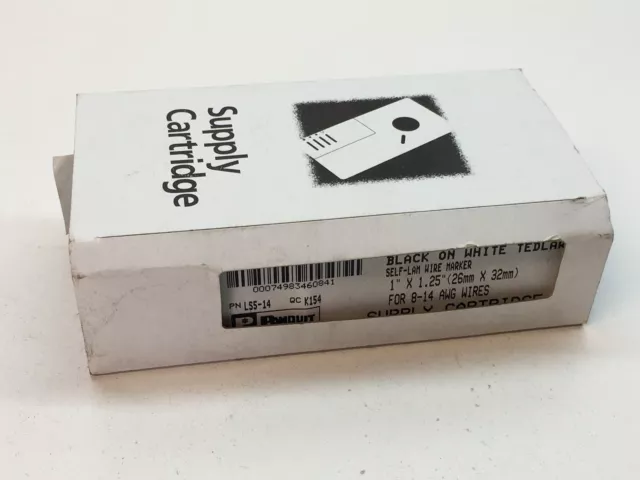 Panduit LS5-14 Black on White Vinyl Self-Lam Wire Marker Supply Cartridge