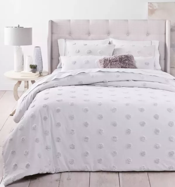 Whim Martha Stewart Collection Chenille Dot 2PC Twin/Twin XL Comforter Set Gray