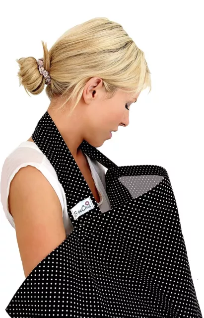 Bebe Chic Breastfeeding Cover Black and White Polka Dots 100% Cotton