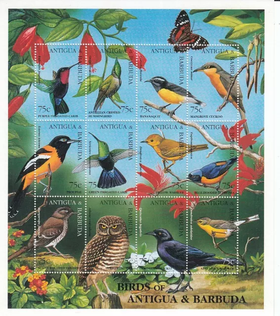 Antigua & Barbuda 2197 - 2208 Feuilles Miniature Oiseaux - Oiseaux ( MNH