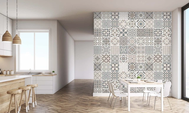 3D TILE PATTERN E1039 Wallpaper Mural Paper Wall Print Indoor Murals CA ...