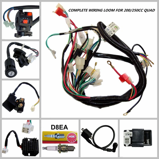 DC Complete Wiring Harness Loom 200/250/300/350/400/450cc ATV