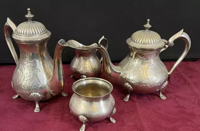 Lovely Four 4 Piece EPNS Silver Plated Tea and Coffee Set