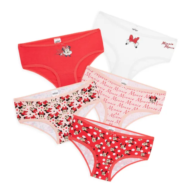 MINNIE MOUSE PACK of 5 Cotton Knickers Underwear for Toddler and Girl  £16.99 - PicClick UK
