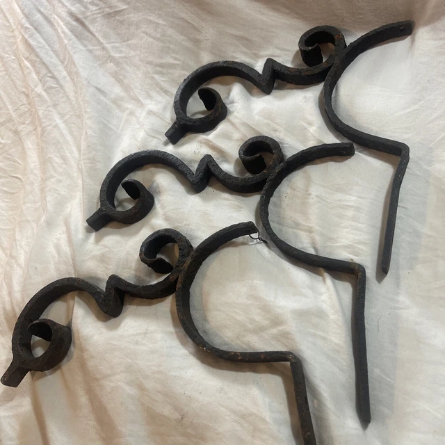 Lot of 3 Antique Victorian Wrought Iron Architectural Salvage