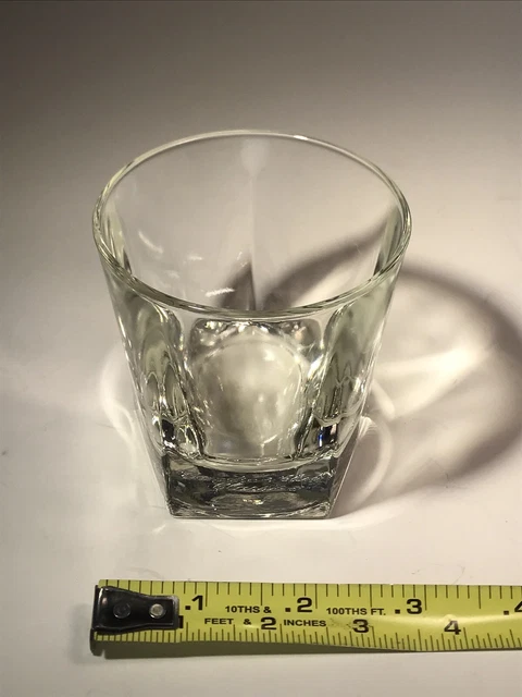 Canadian Club Classic Whiskey Glass Low Ball Geometric Base 3.5" tall