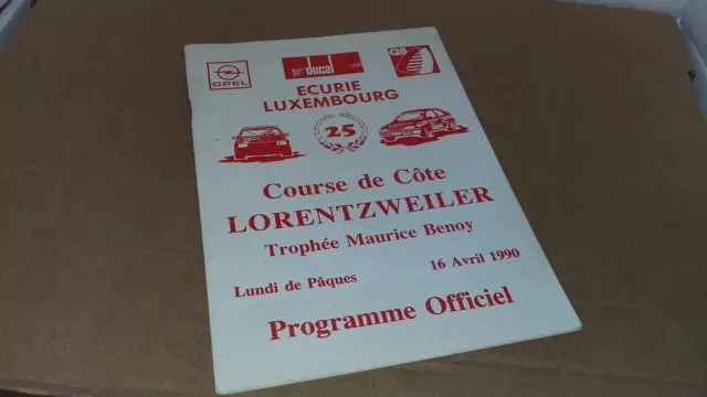 Rennprogramm  Internationales Bergrennen Lorentzweiler 1990  Motorsport