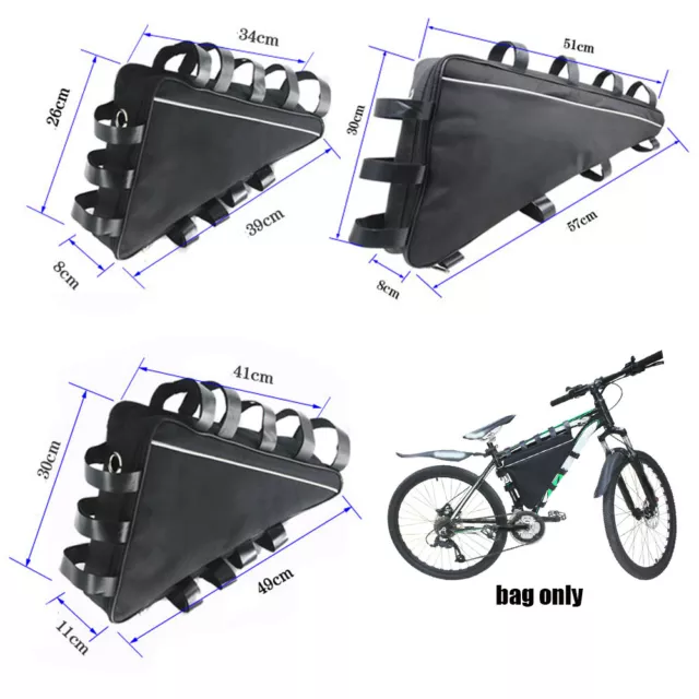 MTB Triangle Bag Electric Mountain Bike Li-Ion Battery Case Bicycle Frame S M L