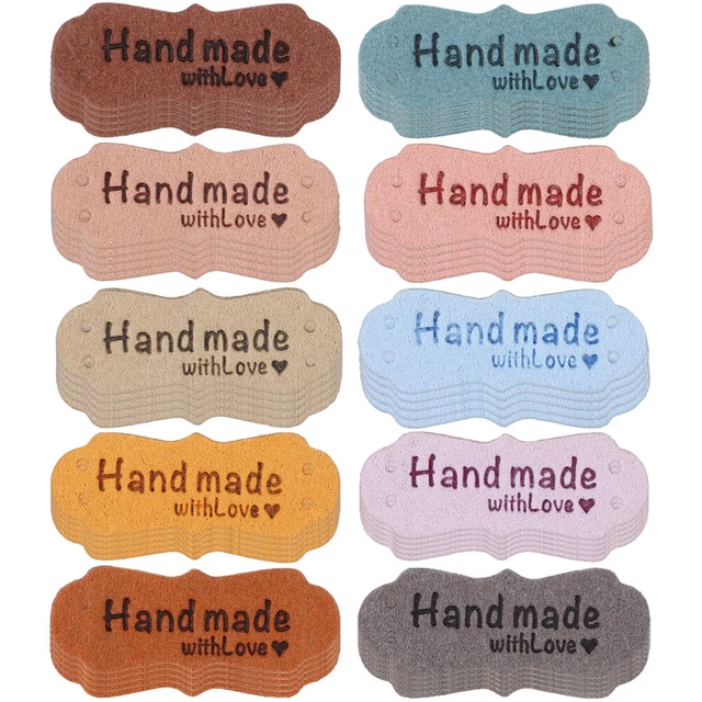 50 Pcs Fabric Sewing Tags made with loves Braid Accessories Decorate