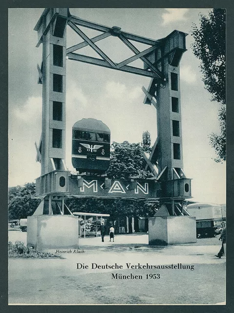 Verkehrsausstellung München Bundesbahn Liliputbahn Schmalspur Bundespost MAN ´53