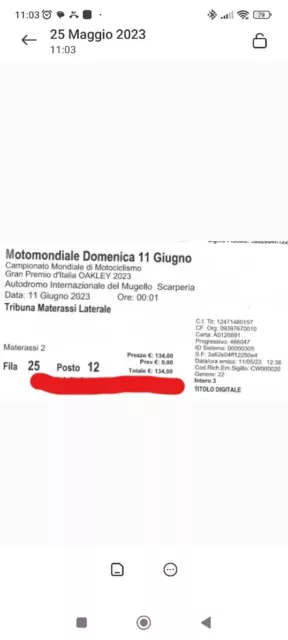 Biglietto Motomondiale Mugello 2023