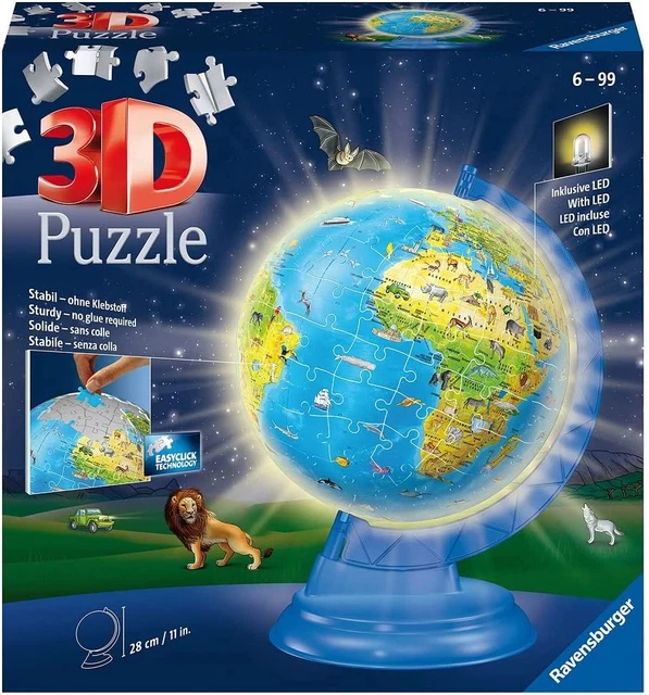 RAVENSBURGER LIGHT UP World Globe for Children Age 6 Years up 3D